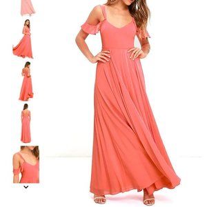 Lulu's Coral Pink Maxi Dress